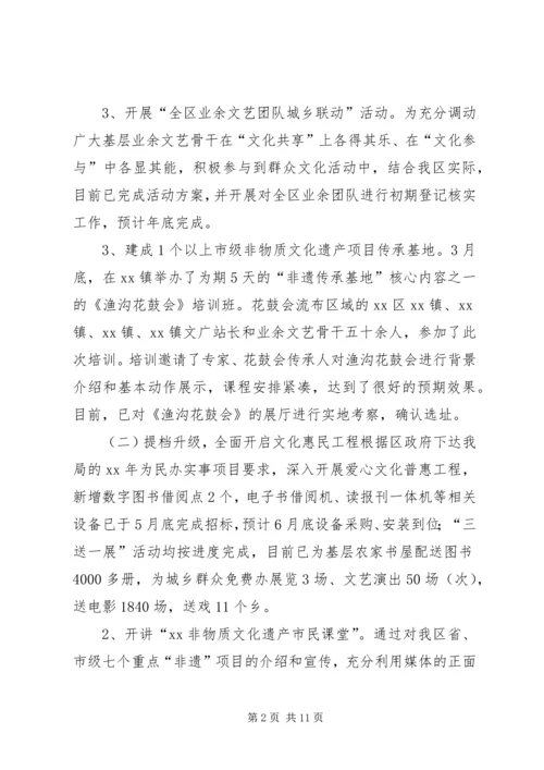 文广新局20XX年上半年工作总结及20XX年下半年工作计划.docx