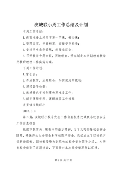 汶城联小周工作总结及计划.docx