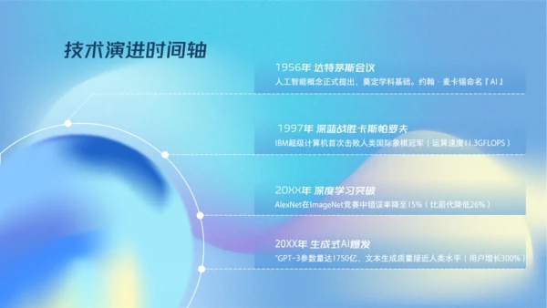 蓝色弥散科技风人工智能介绍PPT模板