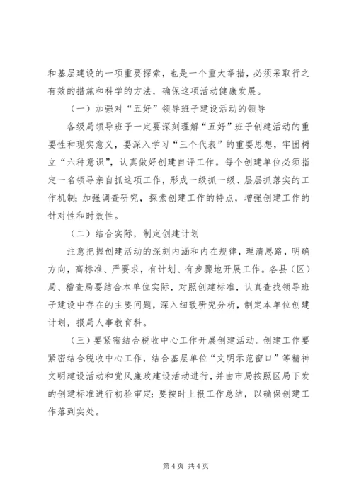 税务局创建五好领导班子活动计划.docx