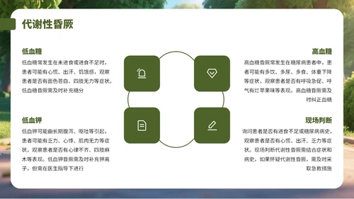 绿色3D风对昏厥人员急救诊断PPT