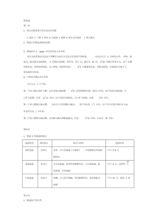 妇产科部分简答题及答案