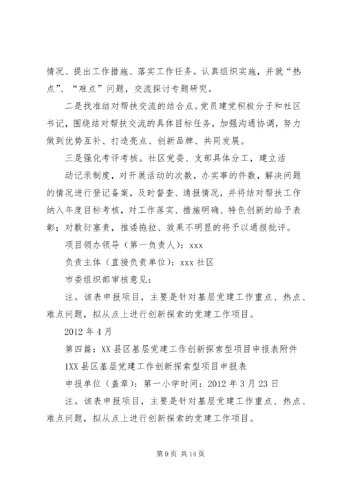 武阳镇基层党建工作创新探索型项目申报书_1.docx