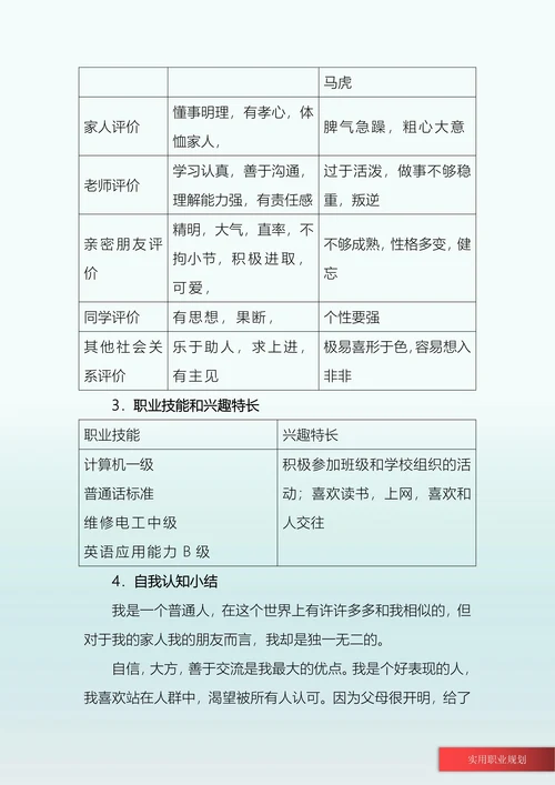 电气自动化专业职业生涯规划书