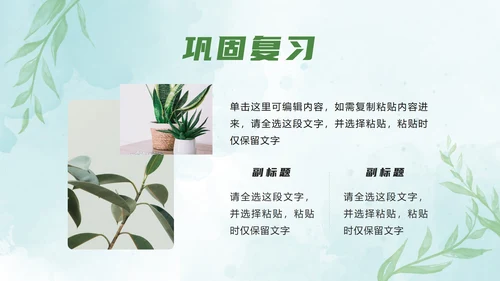 绿色小清新教学ppt模板