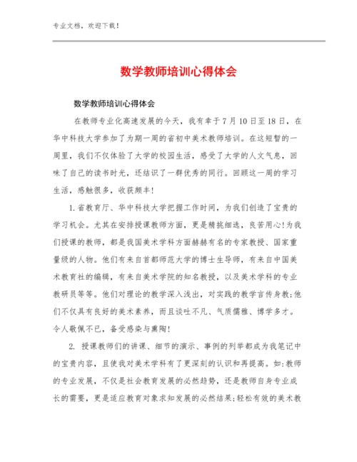 2024数学教师培训心得体会范文24篇.docx
