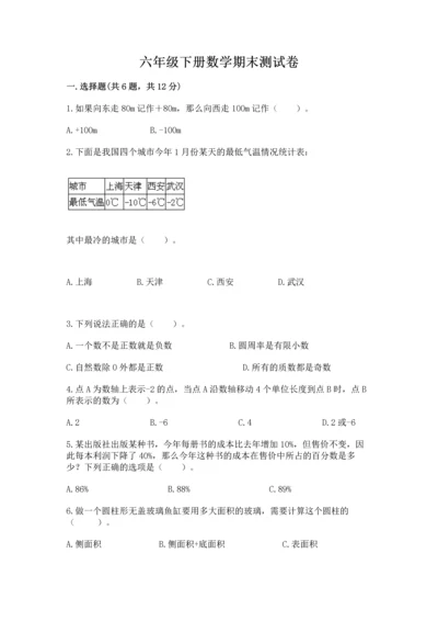 六年级下册数学期末测试卷及答案（考点梳理）.docx