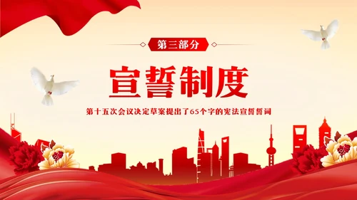 红色简约宪法宣誓誓词PPT模板宣传PPT动态PPT
