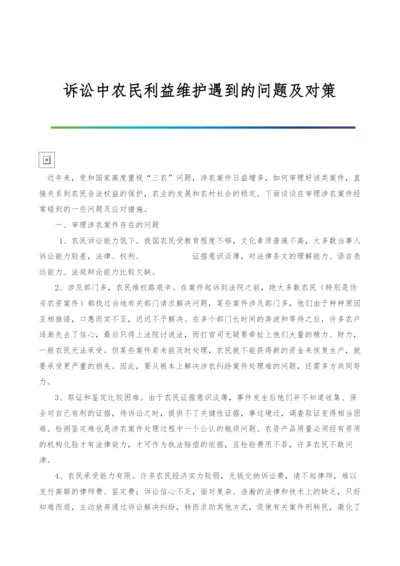 诉讼中农民利益维护遇到的问题及对策.docx