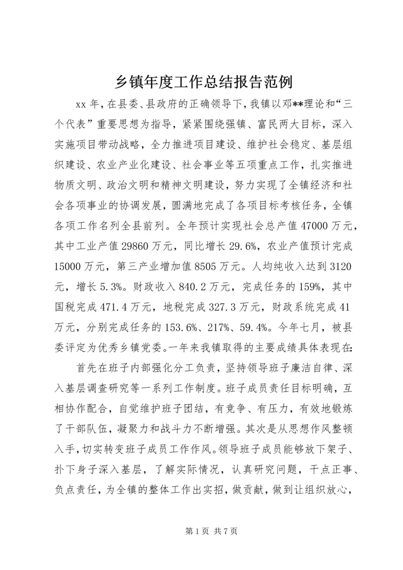 乡镇年度工作总结报告范例.docx