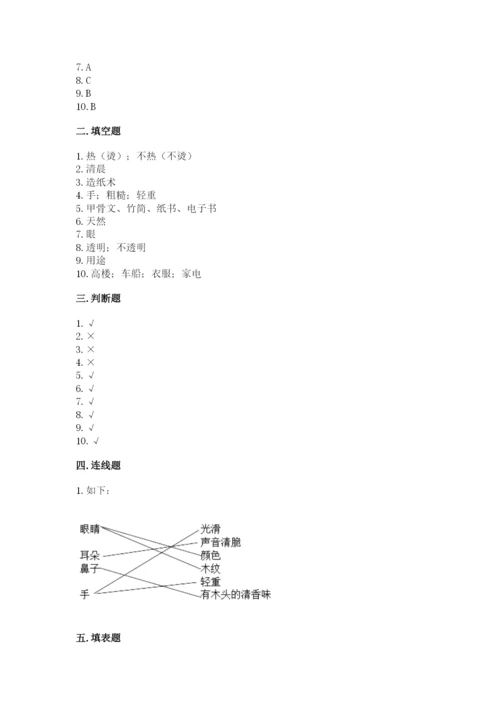 教科版二年级上册科学期末考试试卷附答案（培优b卷）.docx