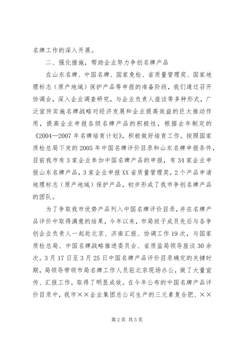 名牌战略实施情况汇报.docx