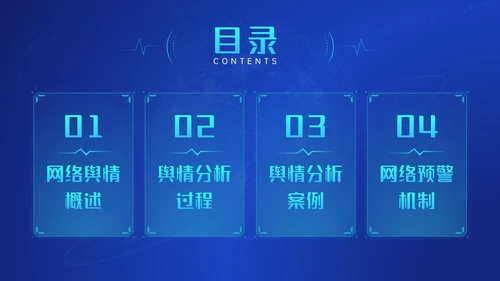 蓝色科技风网络信息技术网络舆情分析动态PPT