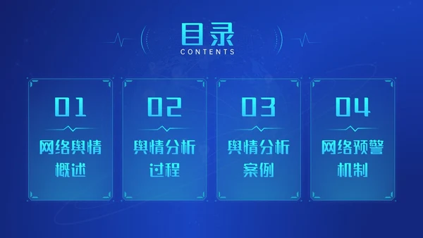 蓝色科技风网络信息技术网络舆情分析动态PPT