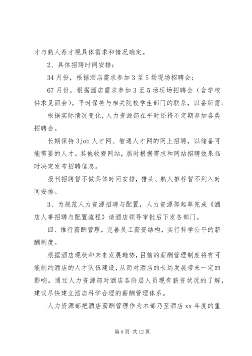 人力资源部某年度工作计划书.docx
