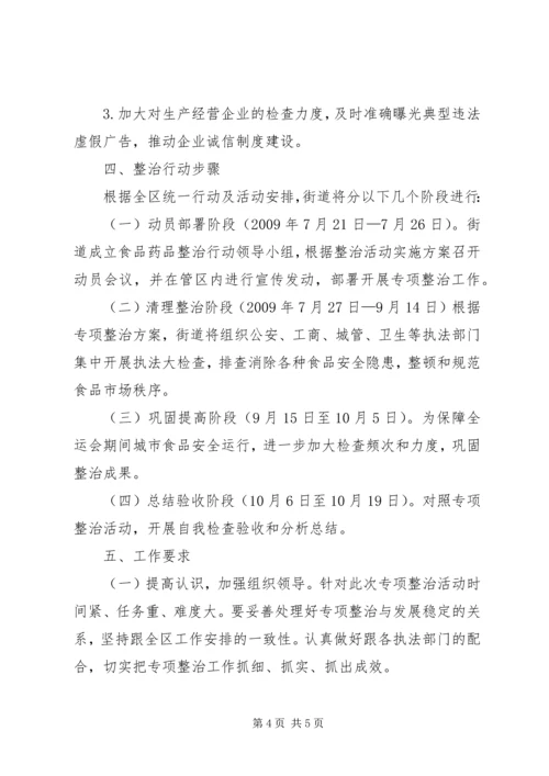 街道办迎国庆保全运食药安全百日会战实施方案 (2).docx