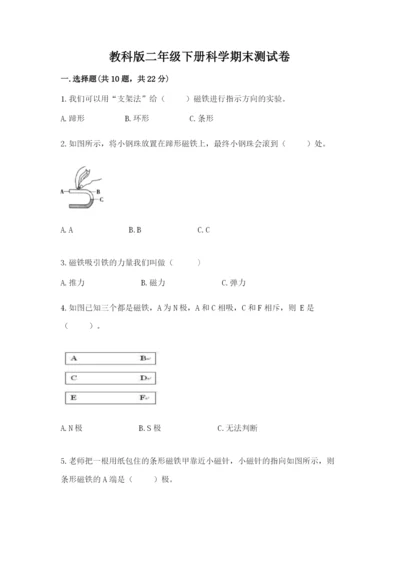教科版二年级下册科学期末测试卷及参考答案【预热题】.docx