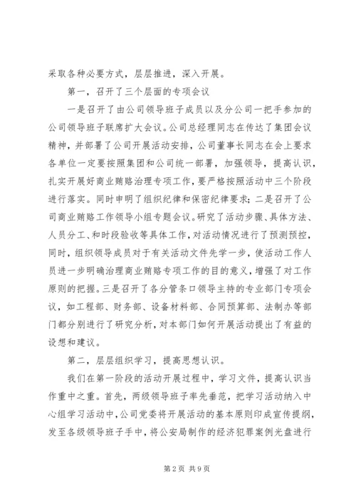 建筑公司反商业贿赂第一阶段汇报及下一步工作安排 (2).docx