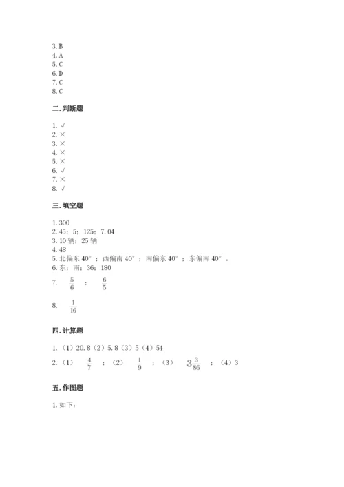 人教版六年级上册数学期中测试卷（各地真题）.docx