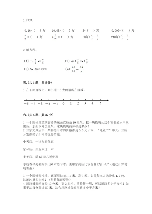 苏教版数学小升初模拟试卷（名校卷）.docx