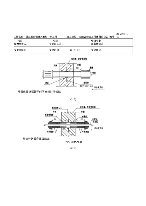 人防工程电气配管技术交底