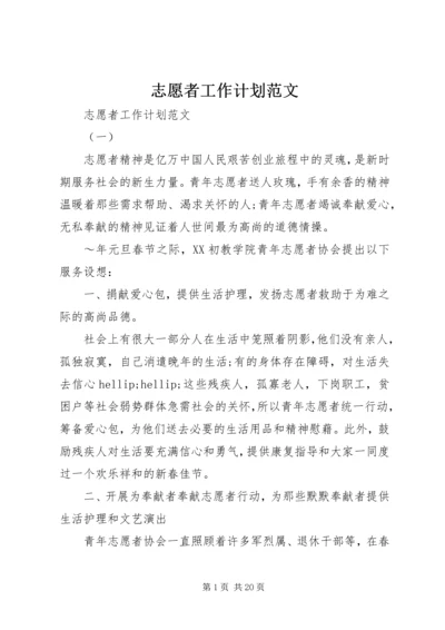 志愿者工作计划范文.docx