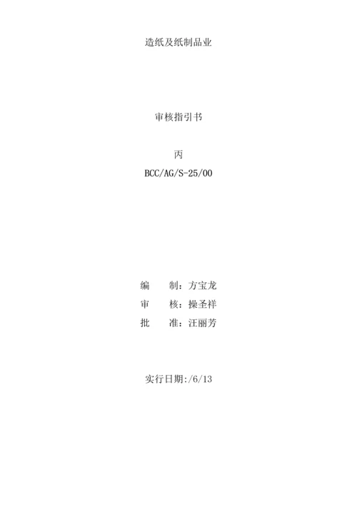 包装印刷造纸及纸制品业生产标准工艺审核指导书.docx