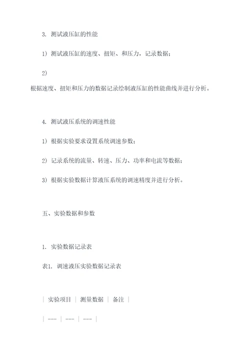 调速液压实验报告