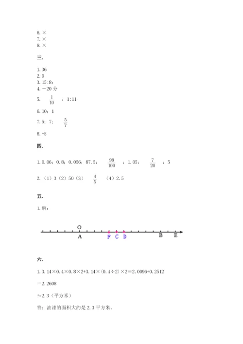 小学毕业班数学检测题及完整答案（历年真题）.docx