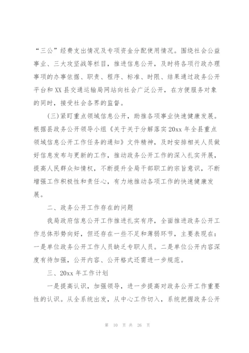政务公开年终工作总结（10篇）.docx