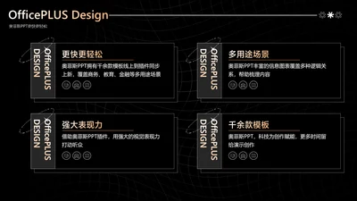 商务风黑色并列关系4项PPT图文页