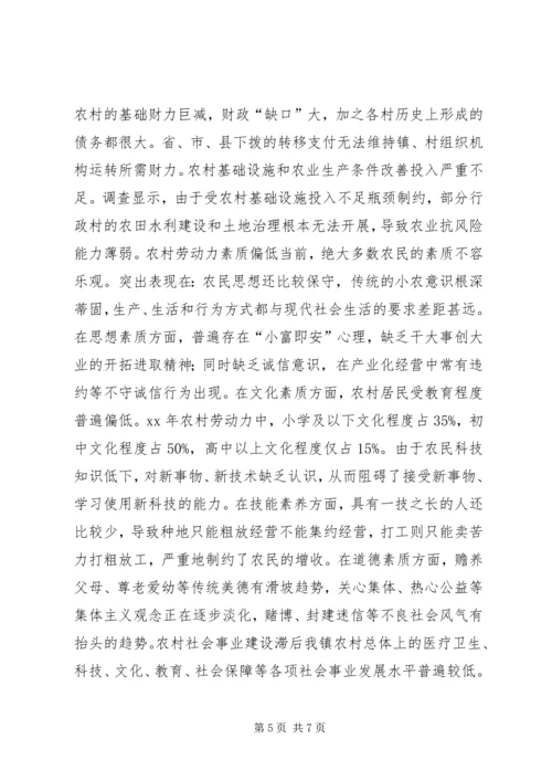 乡镇社会主义新农村建设调研报告.docx