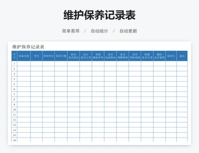 维护保养记录表