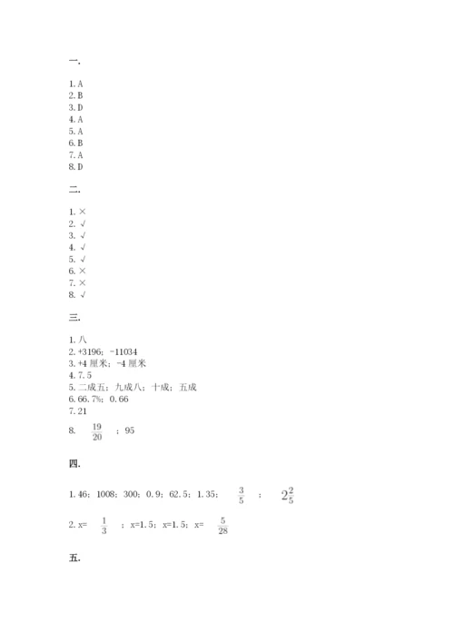 苏教版数学六年级下册试题期末模拟检测卷带答案（达标题）.docx