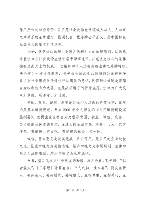 社会主义核心价值观听后感.docx