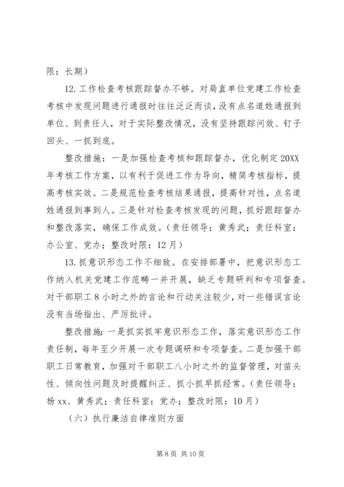 交通局“解放思想、转变作风”专题民主生活会查摆问题整改方案.docx
