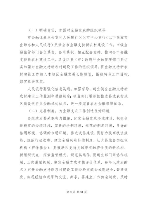 市金融业支持新农村建设方案.docx