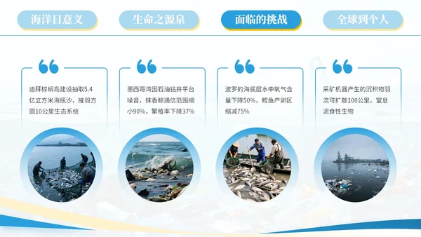 蓝色系简约风世界海洋日PPT模版