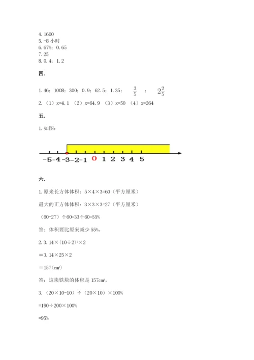 人教版六年级数学小升初试卷（考试直接用）.docx