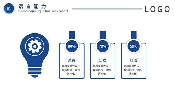 蓝色大气微粒体岗位竞聘个人介绍PPT模板