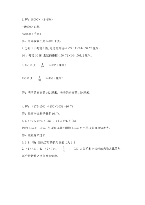 小学数学六年级上册期末测试卷及完整答案【名师系列】.docx