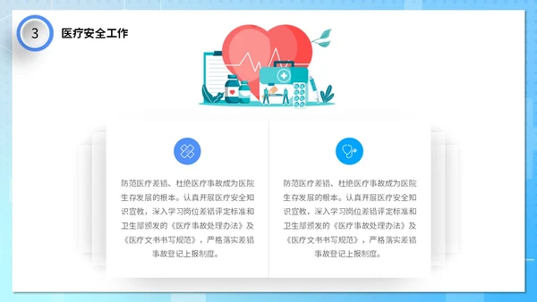蓝色清新微粒体医疗行业医院年终工作总结PPT年终总结