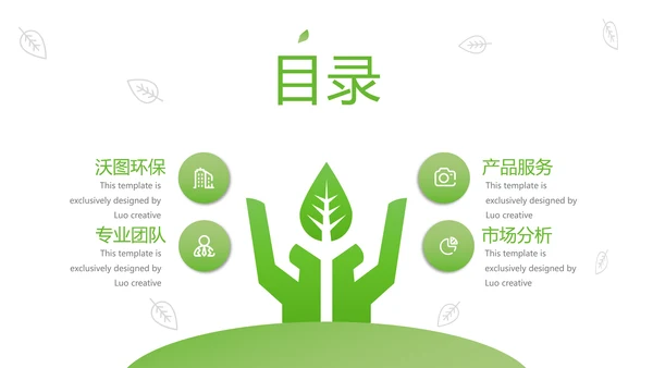绿色生态低碳和谐社区能源环保PPT模板