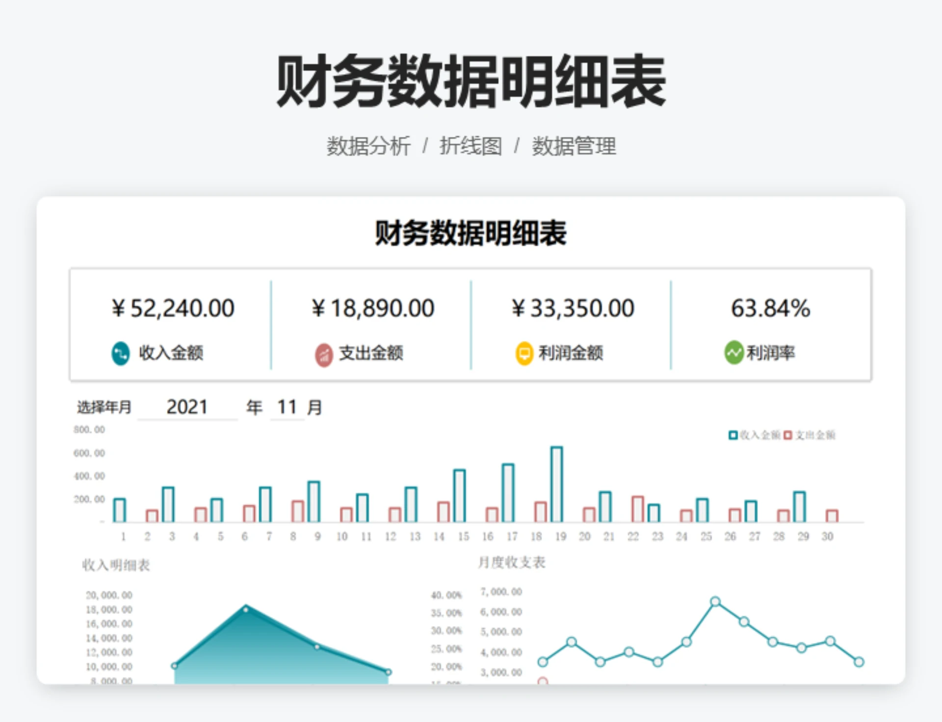 财务数据明细表