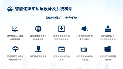 蓝色简约建筑智能化矿山技术煤矿工人ppt