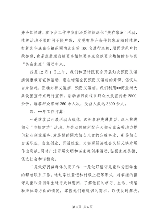 乡镇妇联工作总结及计划.docx