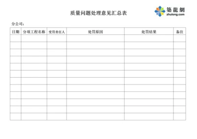 质量问题处理意见汇总表.docx