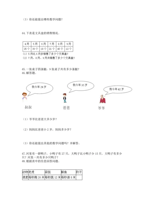 二年级上册数学应用题100道精品（网校专用）.docx