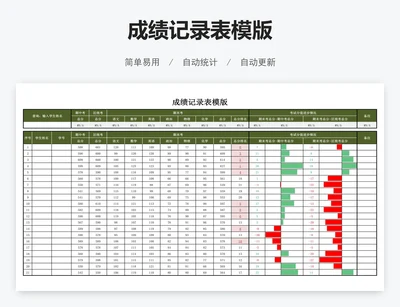 成绩记录表模版