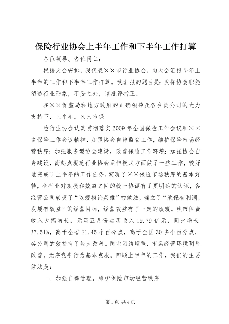 保险行业协会上半年工作和下半年工作打算 (6).docx